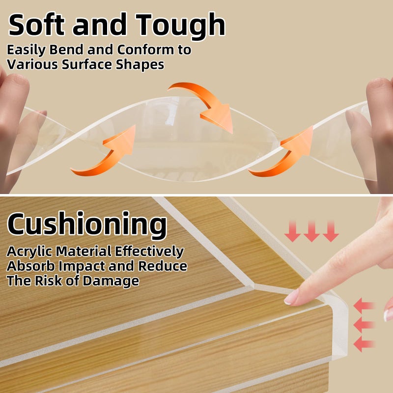 COUMENO Clear Edge Protector Safe Corner Protector  Anti-Sharp Edge Protector  for Furniture  Drawers  Tables  Cabinets 1.18inX16.4FT - Image 3